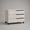 White 3-Drawer Freestanding Vanity Cabinet with Black Steel Legs, 31.5 x 15.7 x 31.5 in
