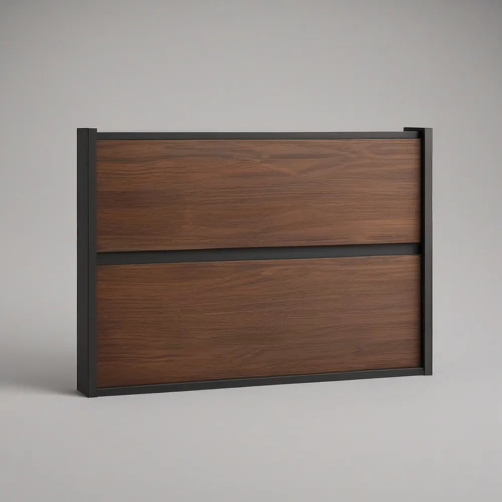 36 x 18 x 24 in Wall-Mounted Bathroom Vanity Cabinet with Walnut-Look Drawers, Brown/Black
