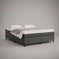 Queen Upholstered Platform Bed Frame, 80 in L x 60 in W x 14 in H, Dark Gray