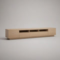 Light Oak Media Console, 70.9 x 15.7 x 17.7 in, Melamine-Faced Particleboard